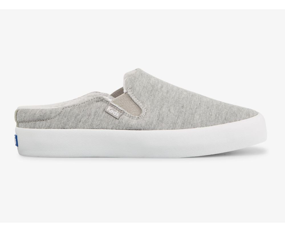 Women Kickback Mule Sweatshirt Slip On Sneaker Grey 3eg0yxdz