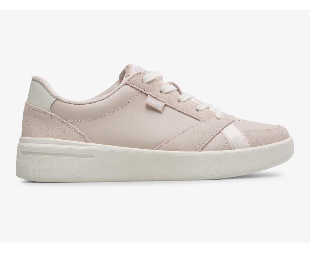 Women The Court Leather/Suede Light Pink White 7WVG8VDw