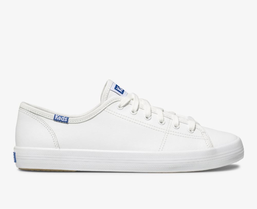 Women Kickstart Leather Sneaker White/Blue GKDgsdox