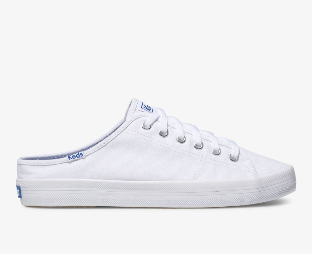 Women Kickstart Mule Canvas Slip On Sneaker White HcfcwgNp