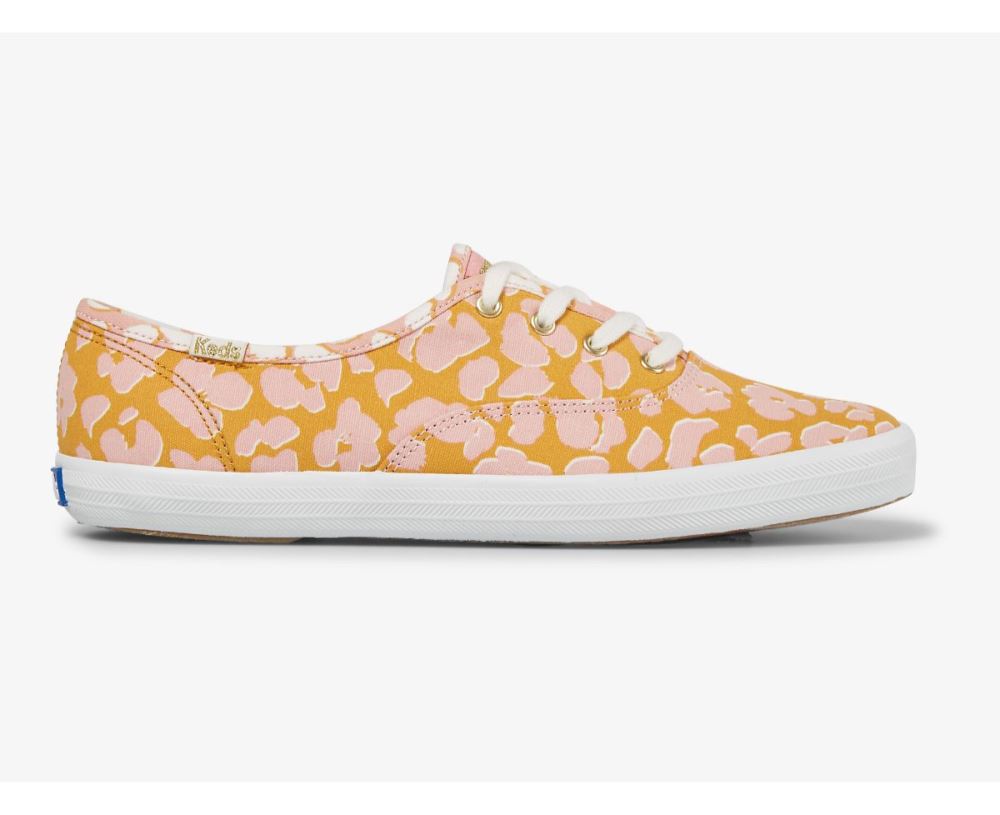 Women Champion Spot Print Sneaker Yellow/Pink TpDVUBIC