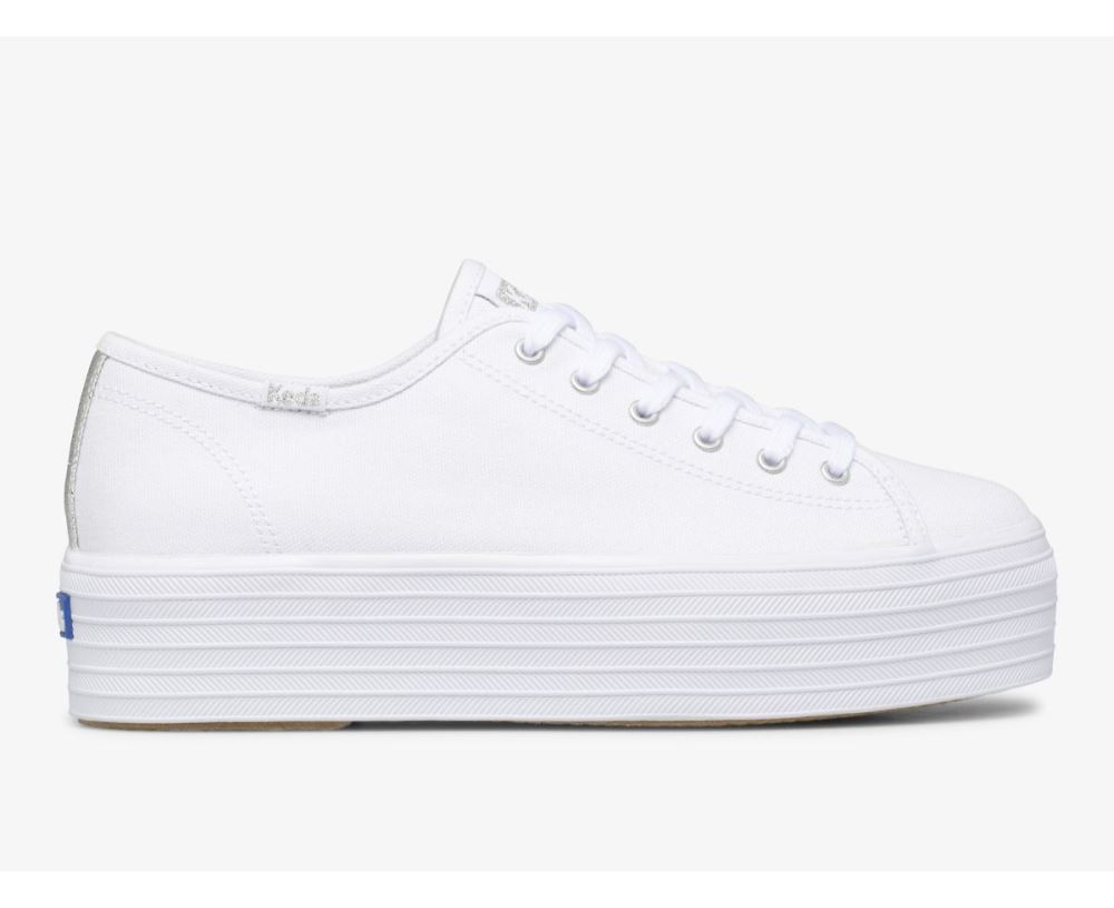 Women Triple Up Canvas Sneaker White gSB7xE2s