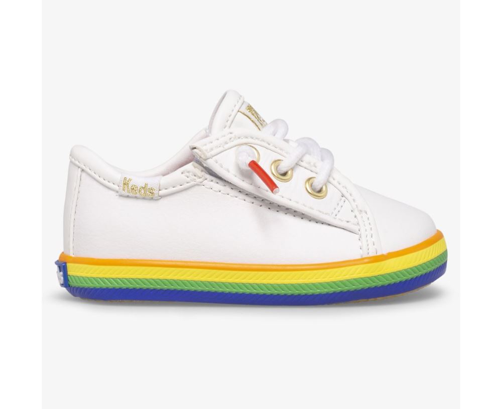 Little Kid Kickstart Crib Sneaker White/Rainbow pUD5Bd4w