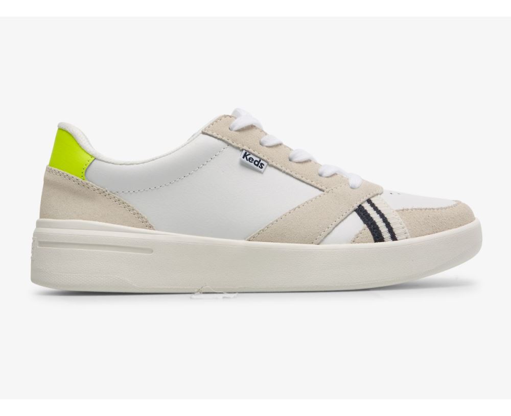 Women The Court Leather/Suede Heritage White Lime ppModpoc