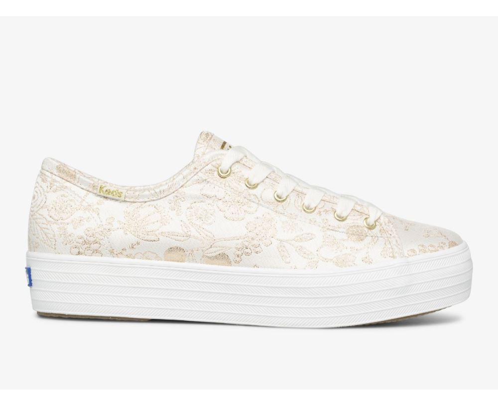 Women Keds x Rifle Paper Co. Triple Kick Colette Jacquard Sneaker Ivory uW3Di9qG