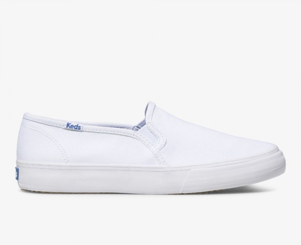 Women Double Decker Canvas Slip On Sneaker White 7Earq67b