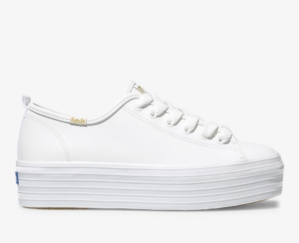 Women Triple Up Leather Sneaker White 0beCTdJh