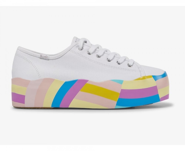 Women Triple Up Wavy Multi Foxing Sneaker White Multi 5b7PFsOd