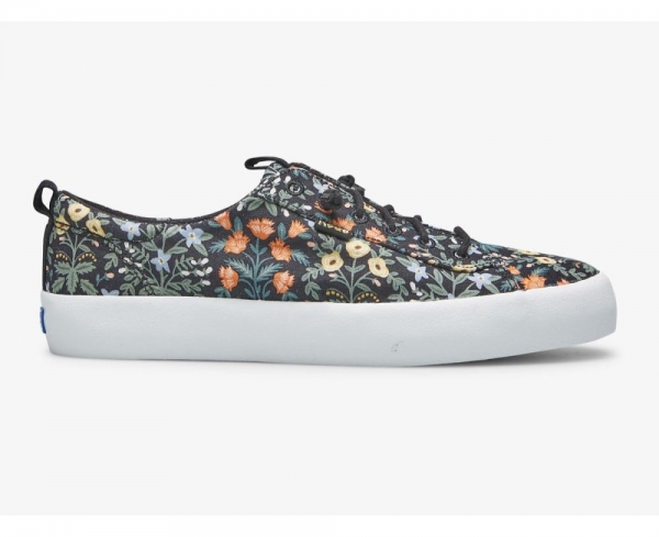 Women Keds x Rifle Paper Co. Kickback Lottie Sneaker Black XAYG7ra3