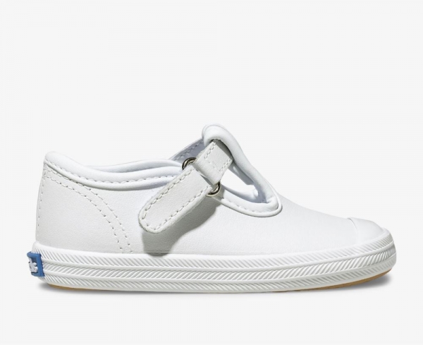 Keds Champion Toe Cap T Strap White Leather OUGr1T5B