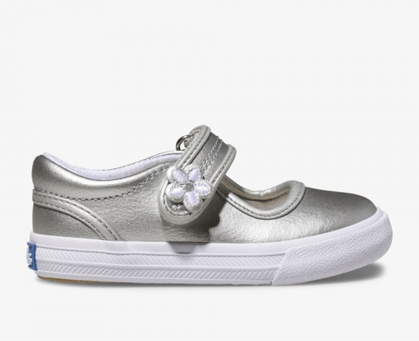 Little Kid Ella Mary Jane Sneaker Silver Metallic KRvEkHdM